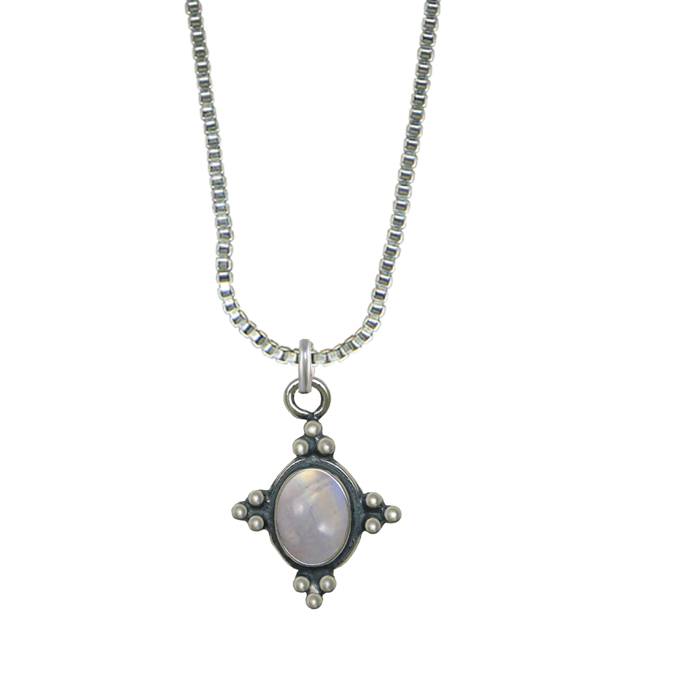 Sterling Silver Little Rainbow Moonstone Pendant Necklace